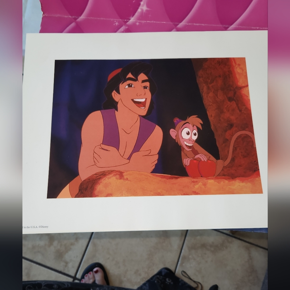 Set of 4 Disney Aladdin Lithographs
